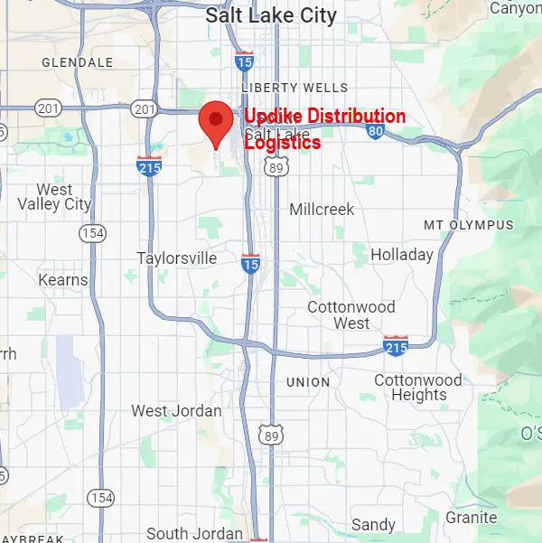 Map of the Updike Distribution Logistics South Salt Lake, Utah warehouse location